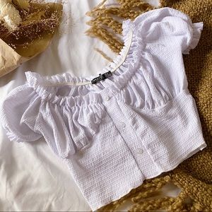 white milk-maid inspired crop top